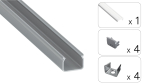 TEKKNI HOM Set, silver, transparent cover, 3 m